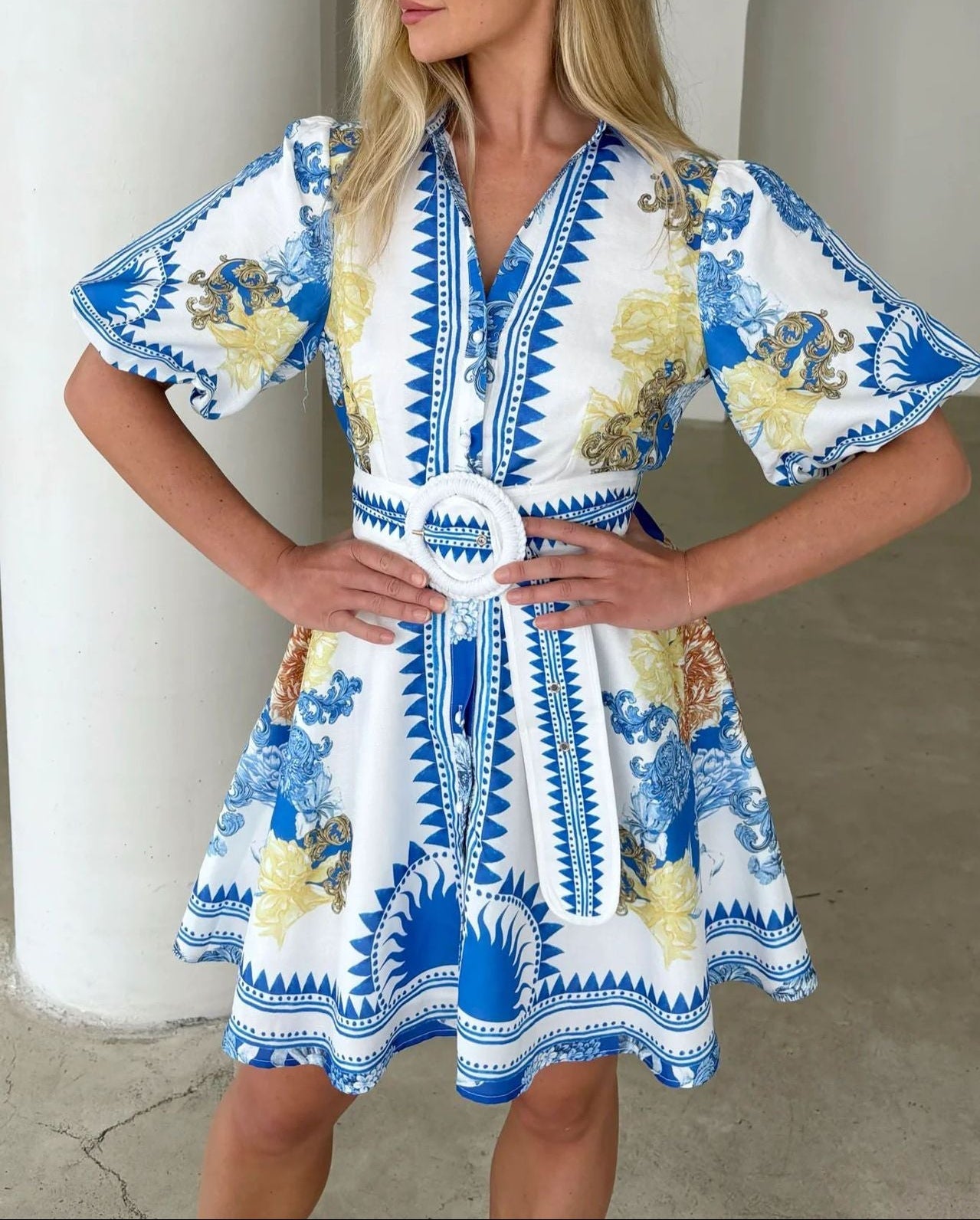 Fashion Printed Short Dress