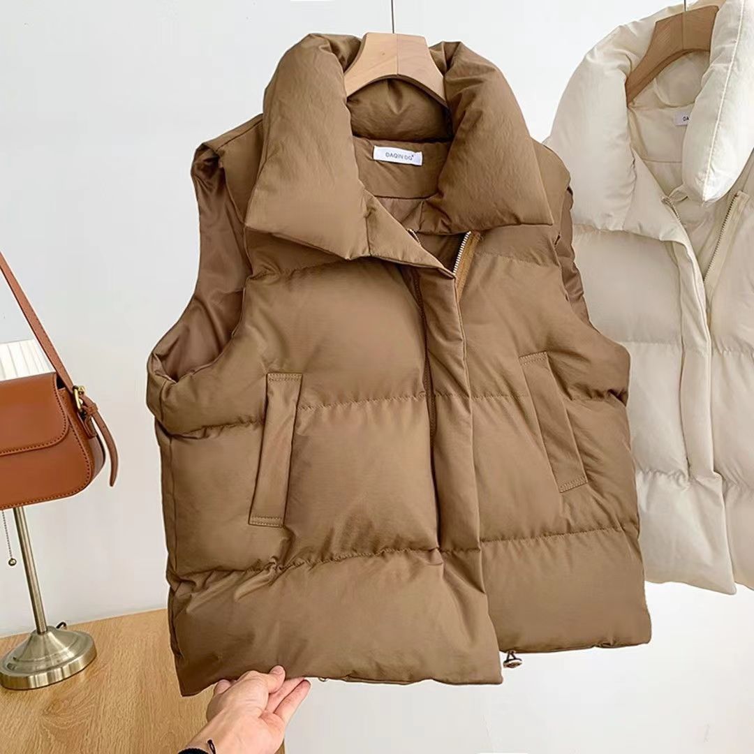 Chic Short Puffer Vest Quilted Outerwear