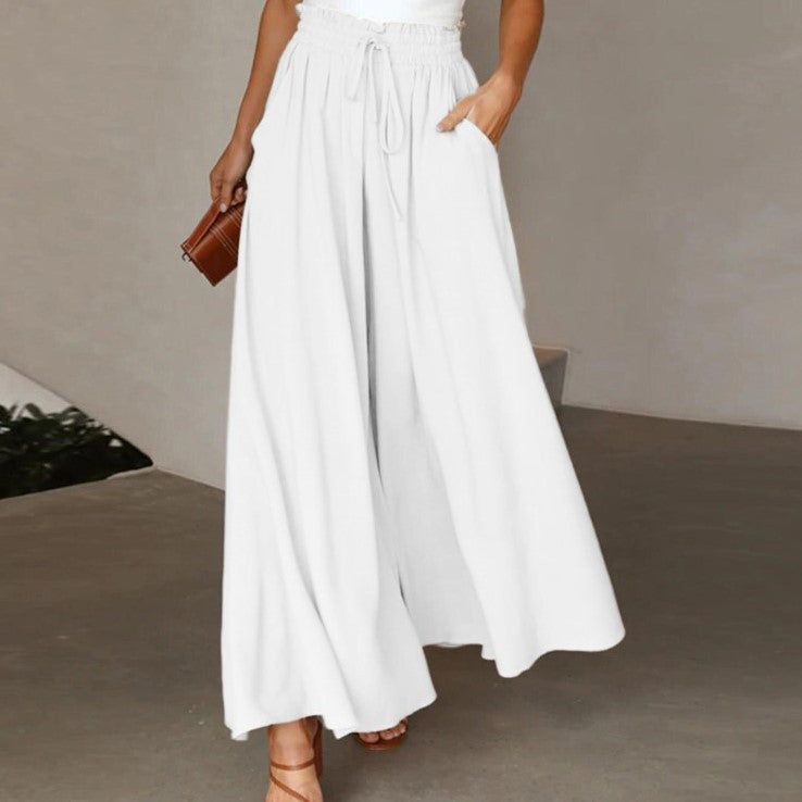 High-Waist Wide-Leg Skort Pants