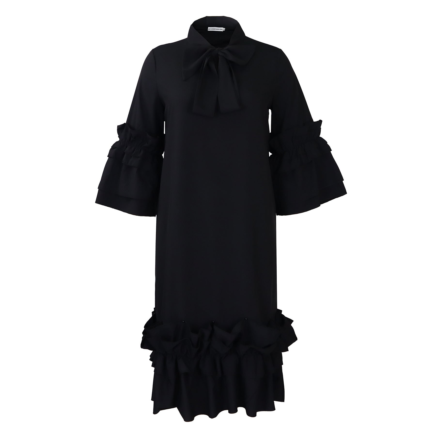 Ruffle Flare Sleeve Plus Size Dress