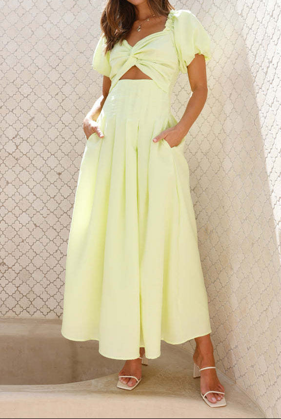 Hollow Out Backless Fitted Midi Dress