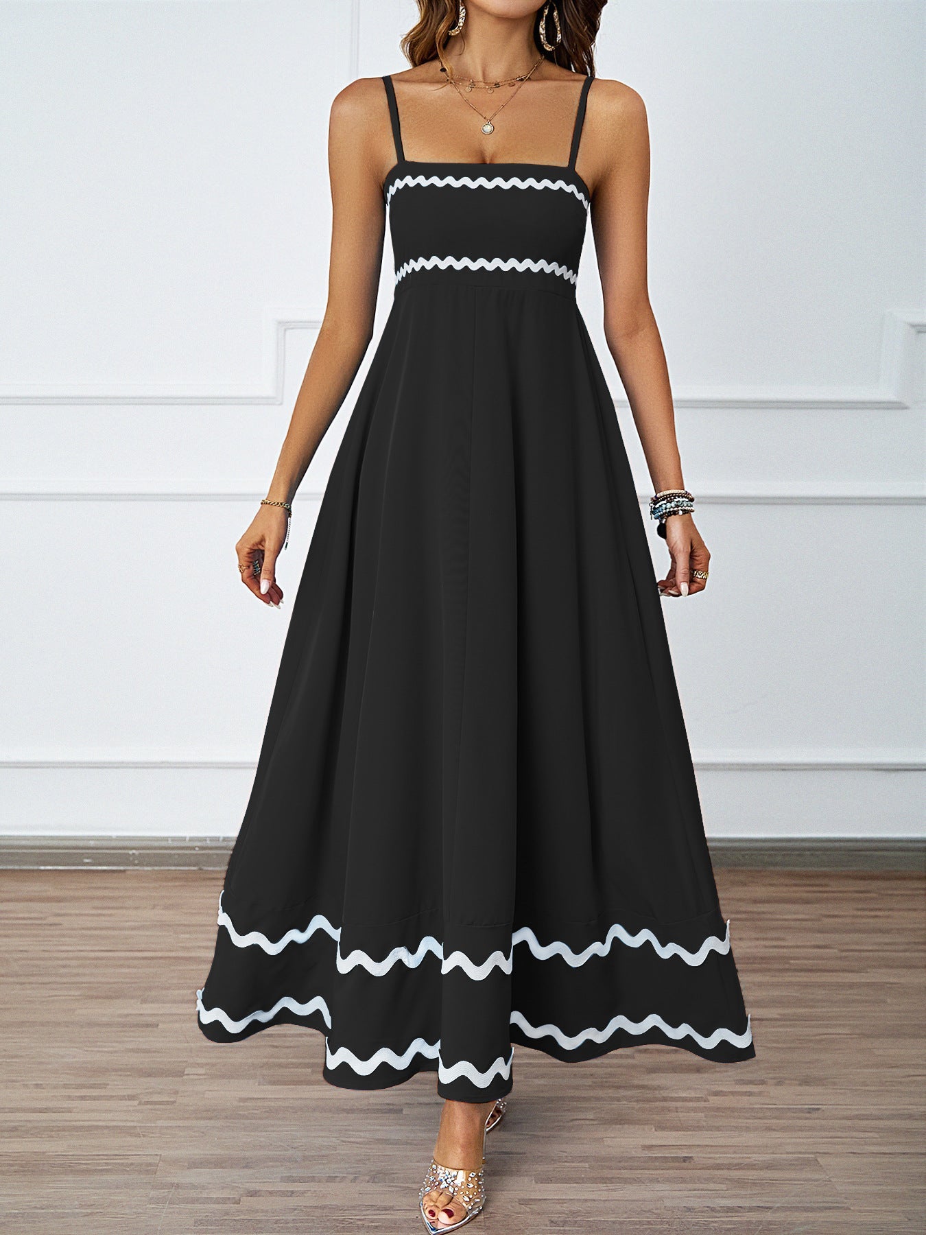 Elegant Lace Patchwork Strapless Maxi Dress Women