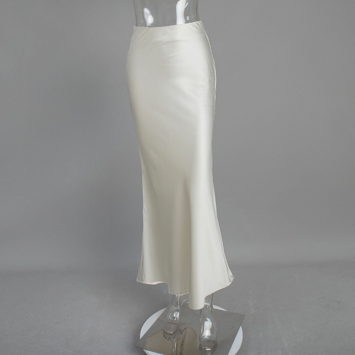 High-Waist Satin Mermaid Maxi Skirt