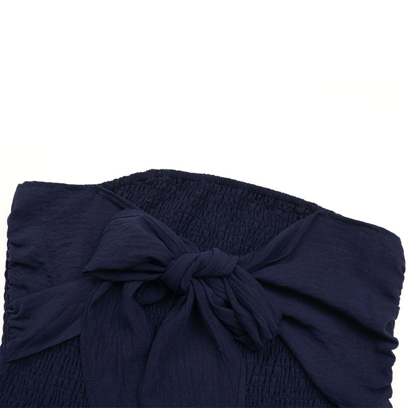 Strapless Bow Knot Long Leg Jumpsuit