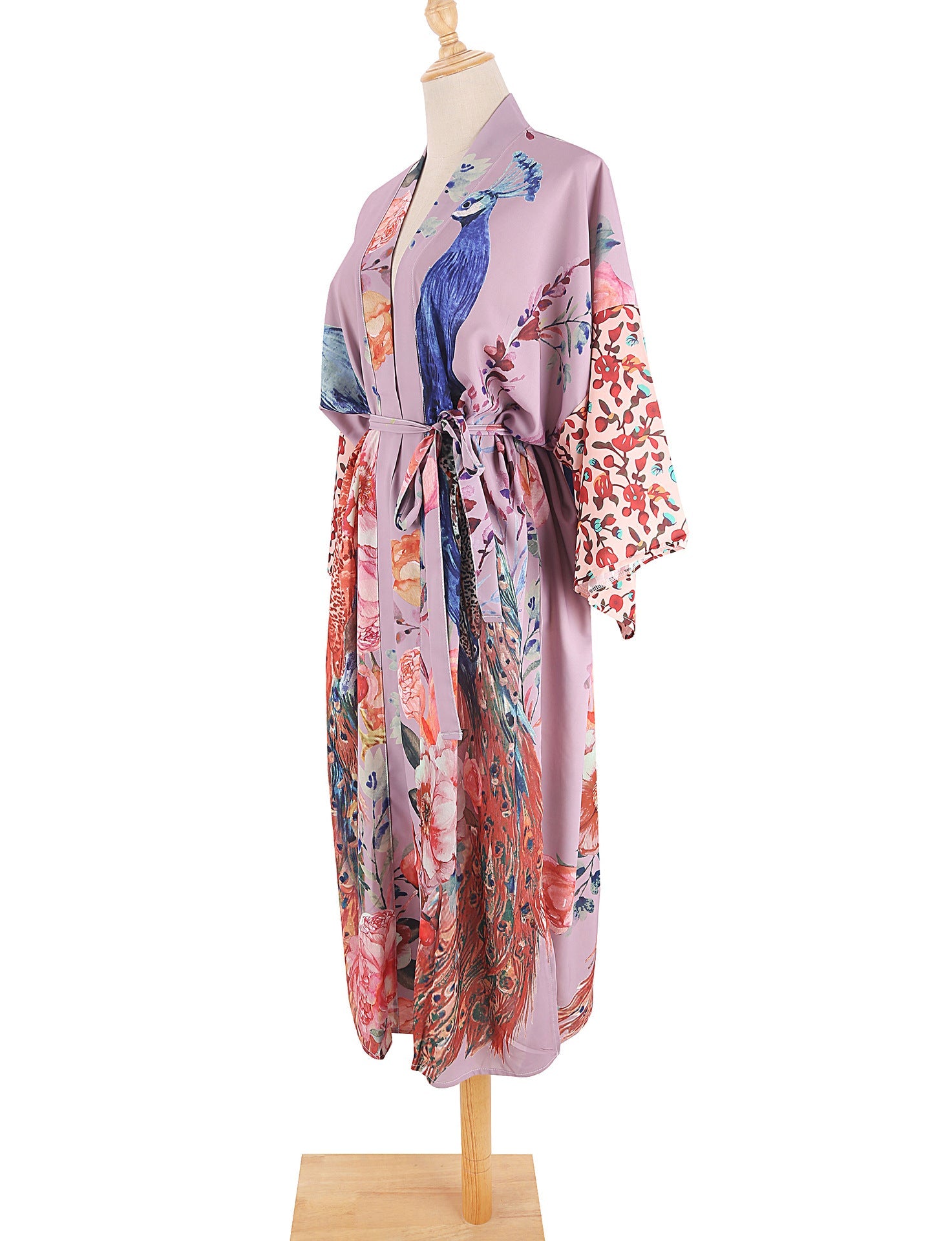 Peacock Print Lightweight Beach Cover-Up