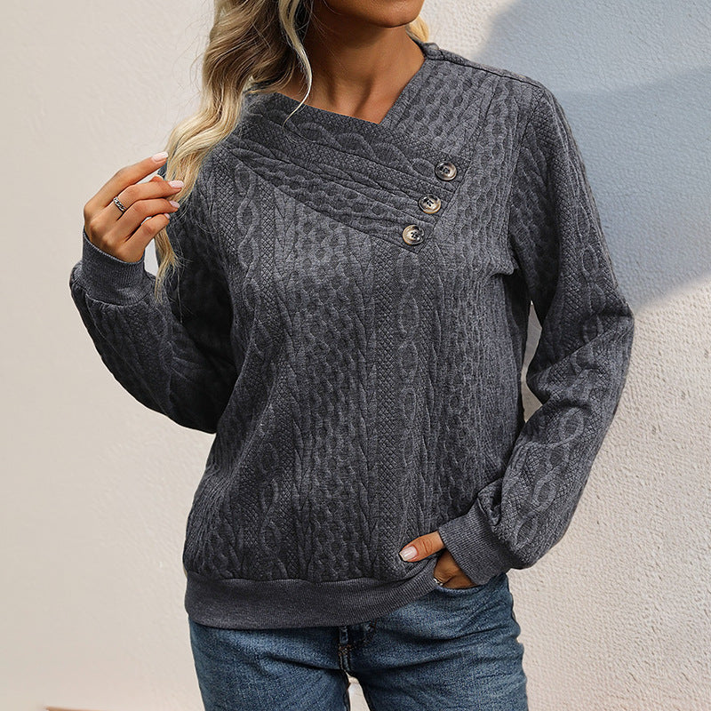 Cable Knit Button-Up Sweater