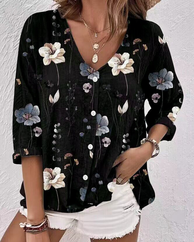 V-Neck Button Front Chiffon Cardigan