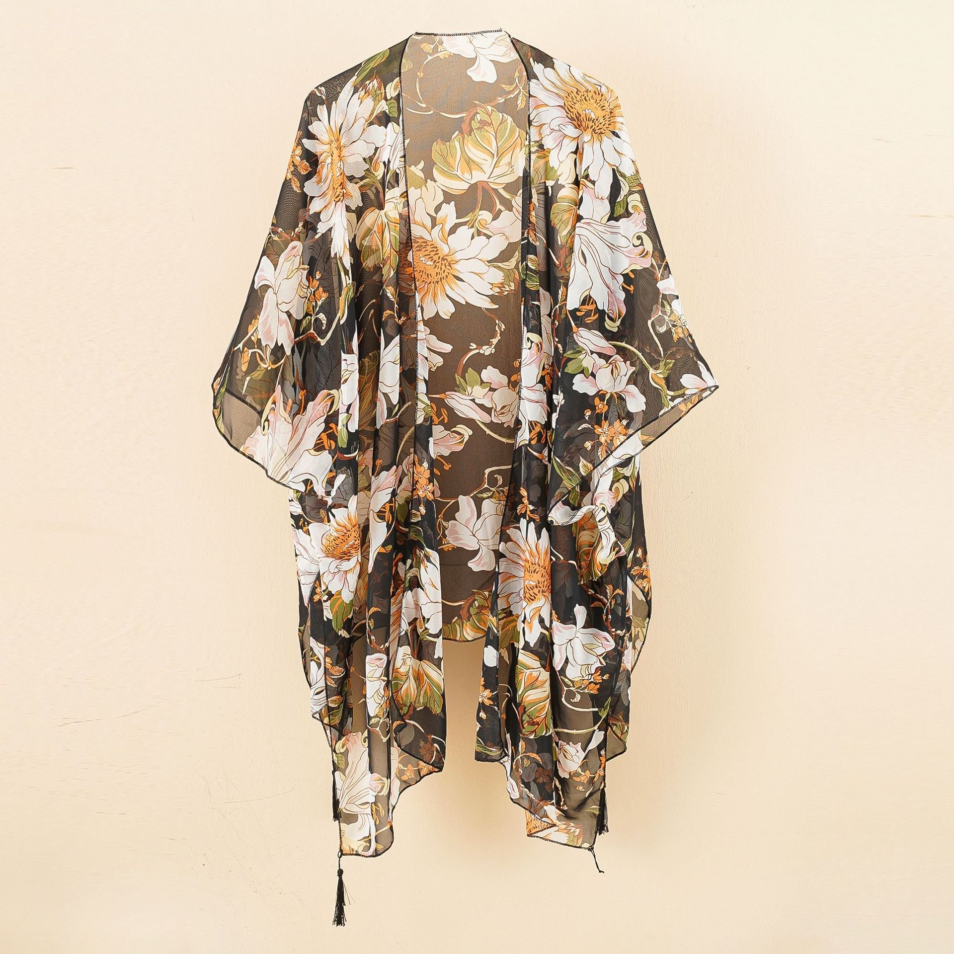 Women's Floral Print Fringe Beach Cover Up