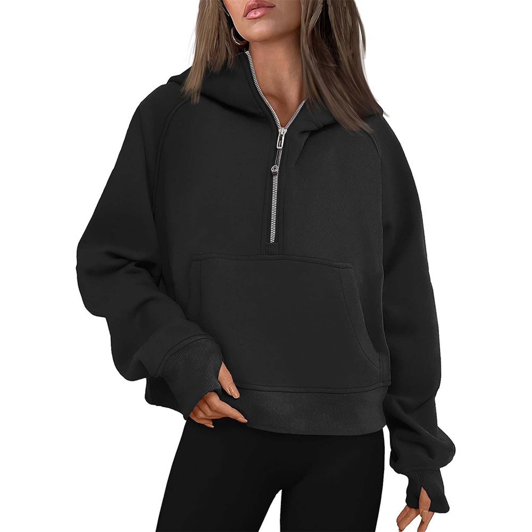 Women’s Hooded Zip-Up Thick Sweatshirt