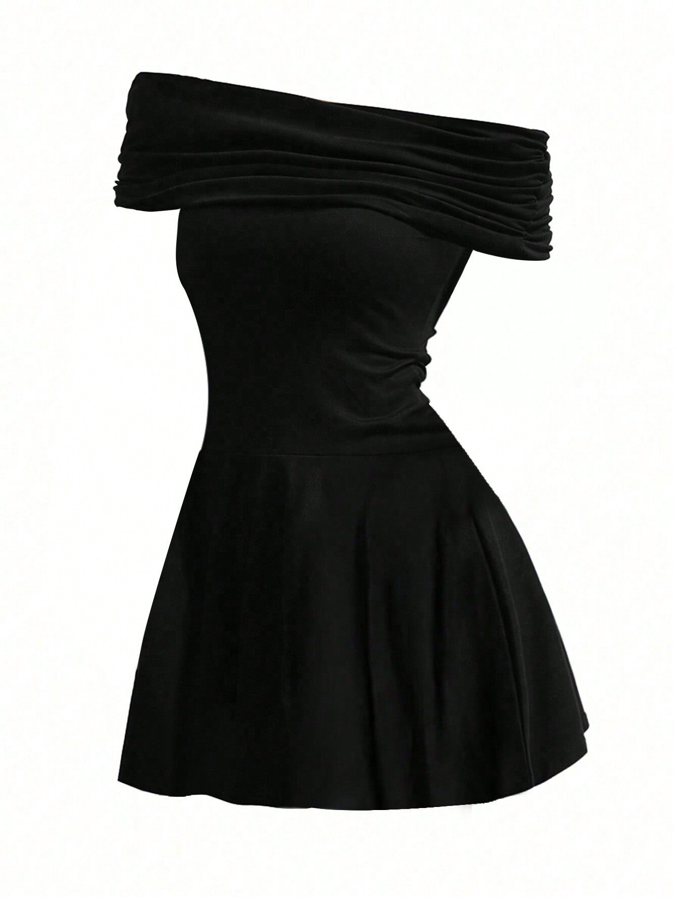 Off Shoulder High Waist Mini Dress