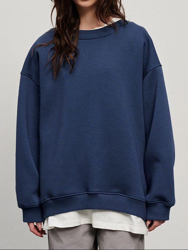 Relaxed Fit Fleece Pullover Sweatshirt
