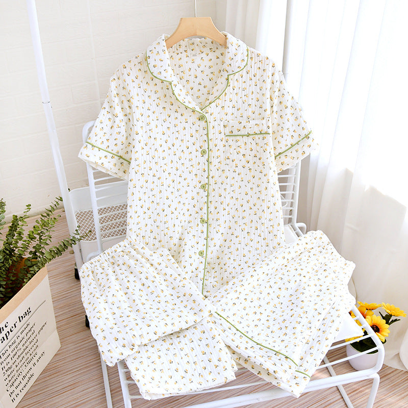 Women Cotton Short Sleeve Pajama Set