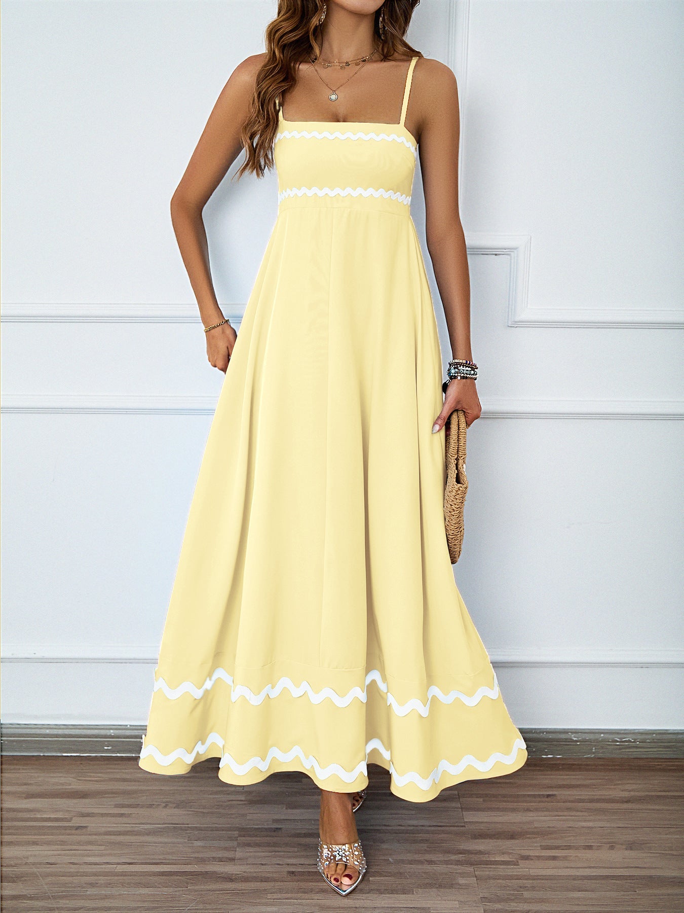 Elegant Lace Patchwork Strapless Maxi Dress Women