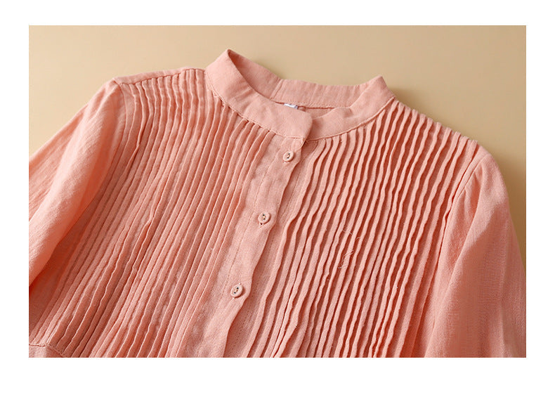 Relaxed Vintage Pleated Shirt Dress