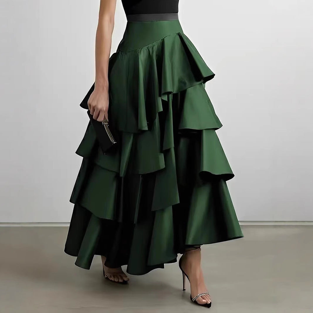 High Waist Asymmetrical Maxi Skirt