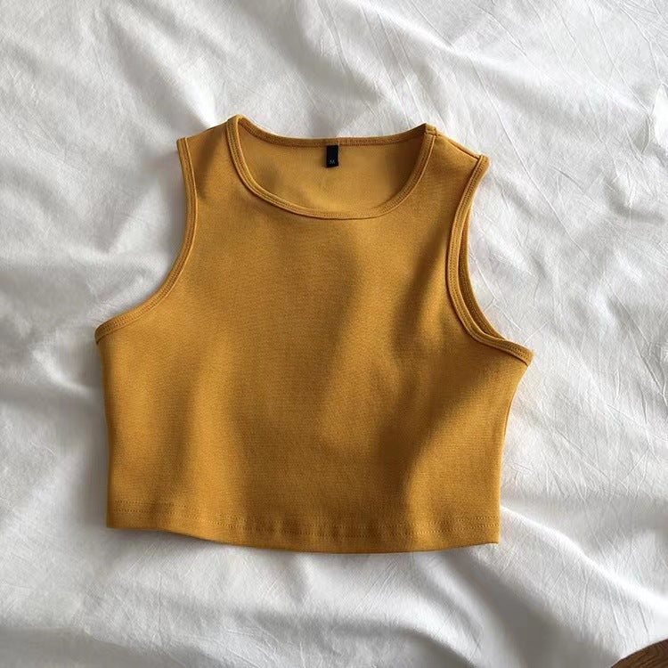 Cropped Stretch Sleeveless Fitted Top