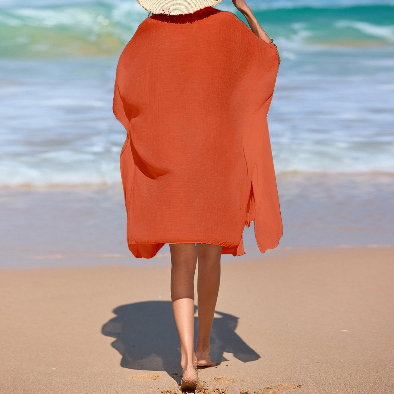 Women's Polo Collar Beach Cover Up Shirt