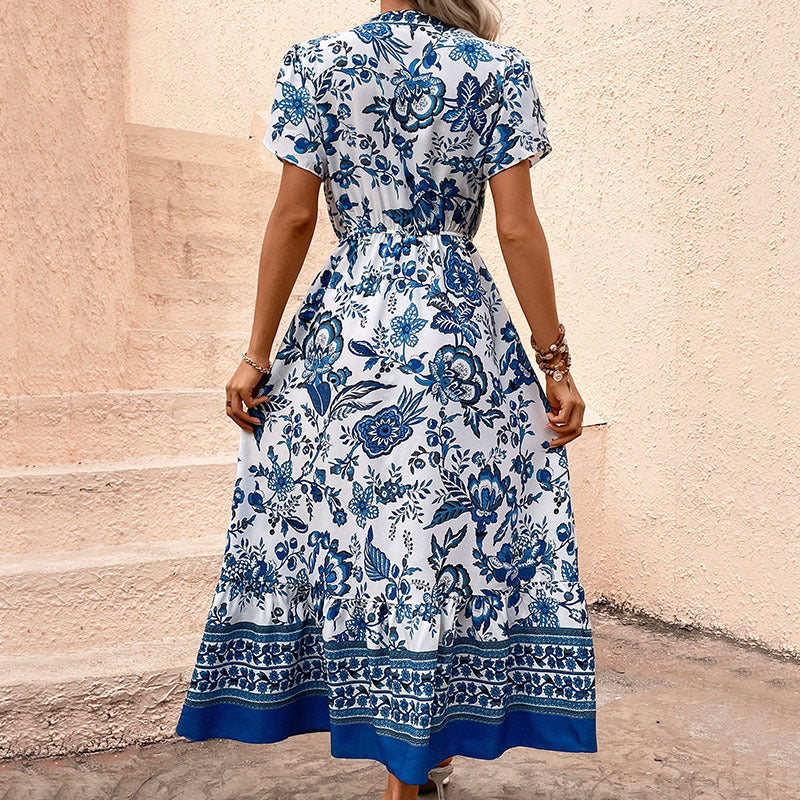 Bohemian Print Vacation Maxi Dress