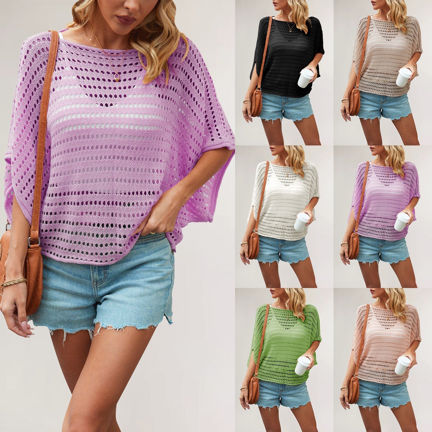 Loose Fit Crochet Knit Top