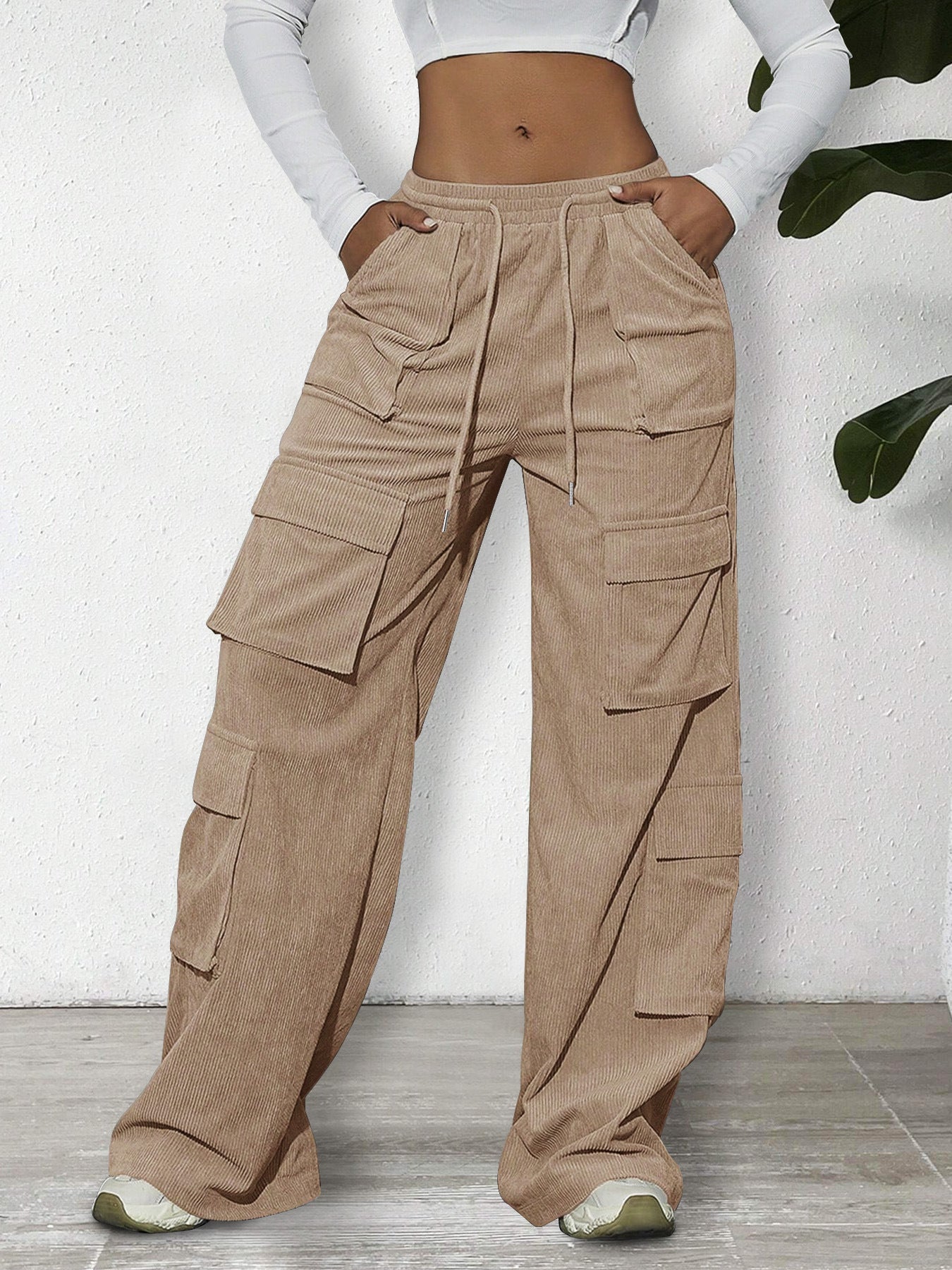 Vintage Wide-Leg Parachute Cargo Pants