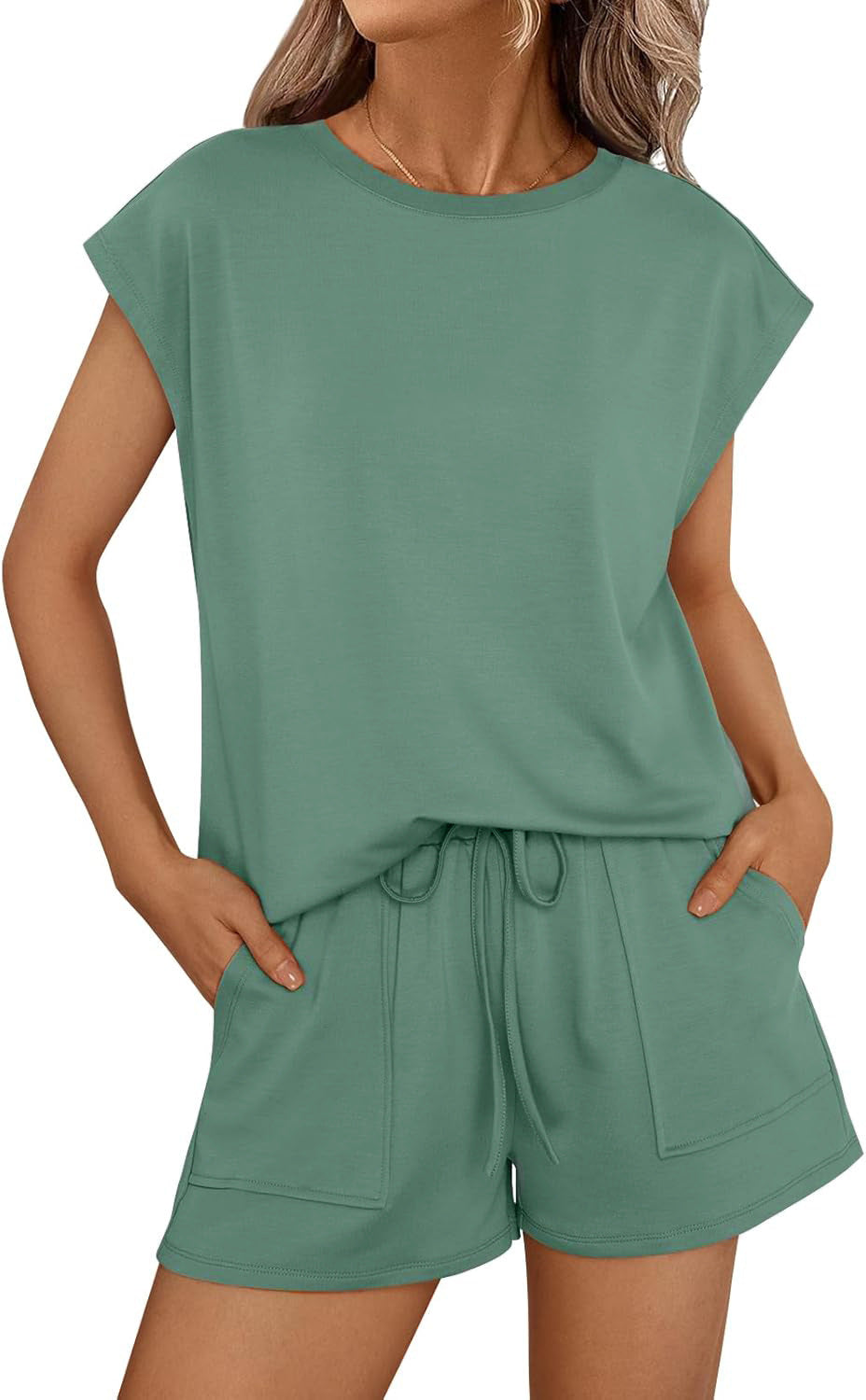 Women Loose Short Sleeve Two-Piece Set