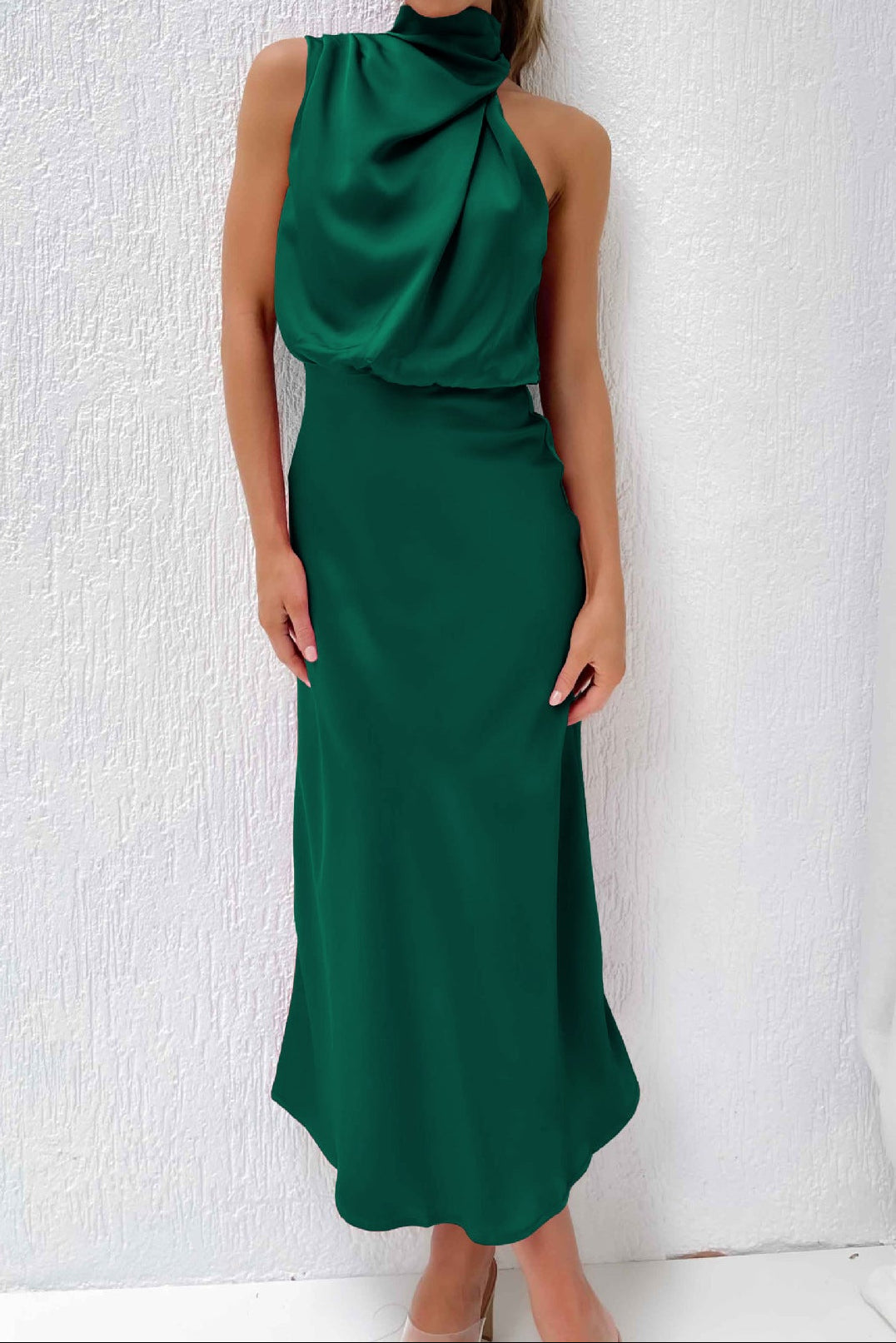 Satin Sleeveless Elegant Evening Dress