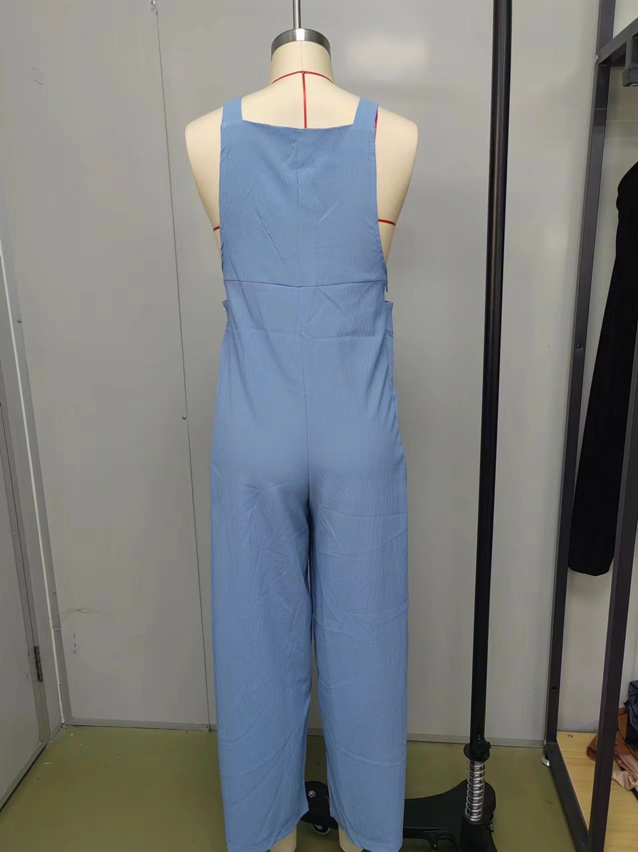 Solid Color Casual Cotton Overalls Pants
