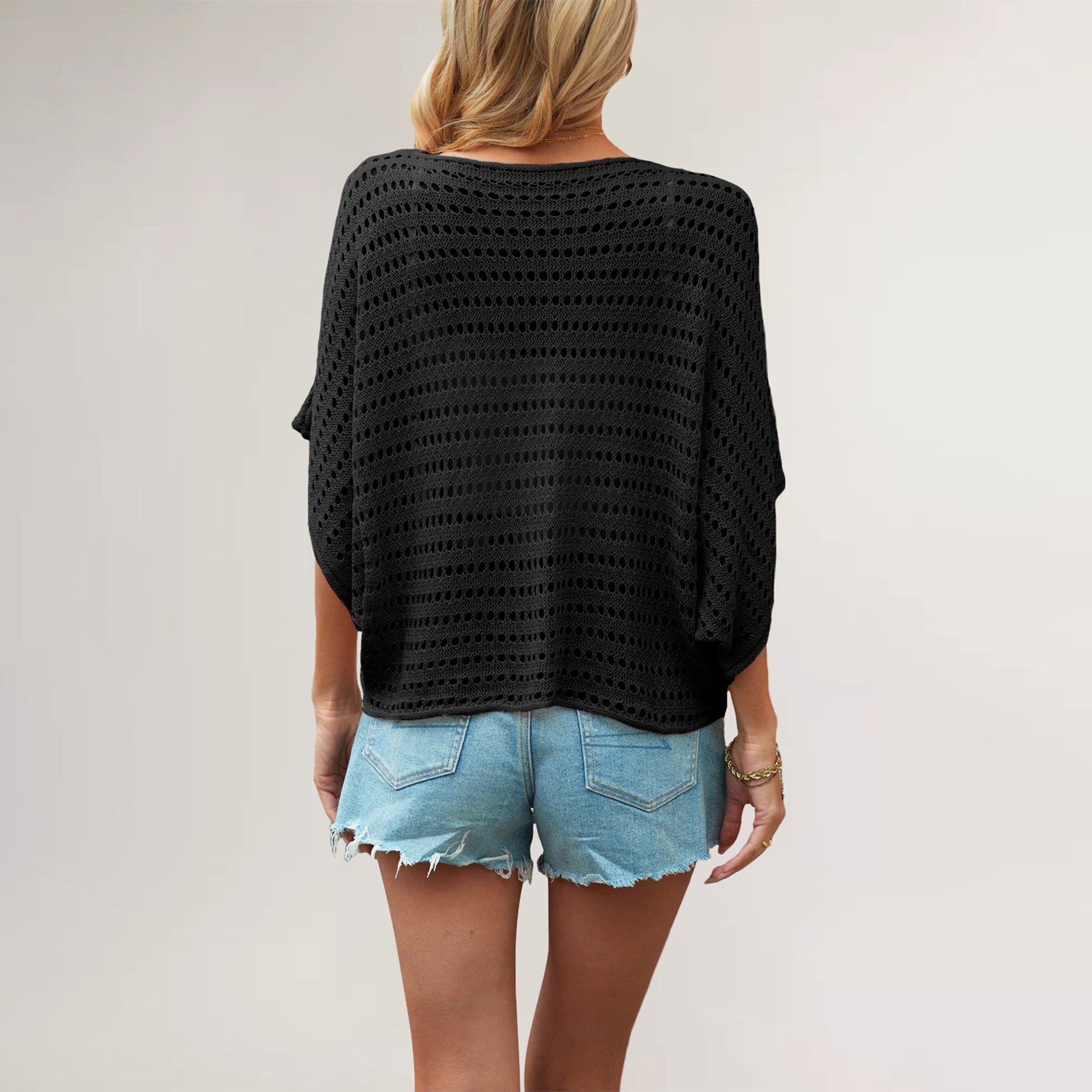 Loose Fit Crochet Knit Top