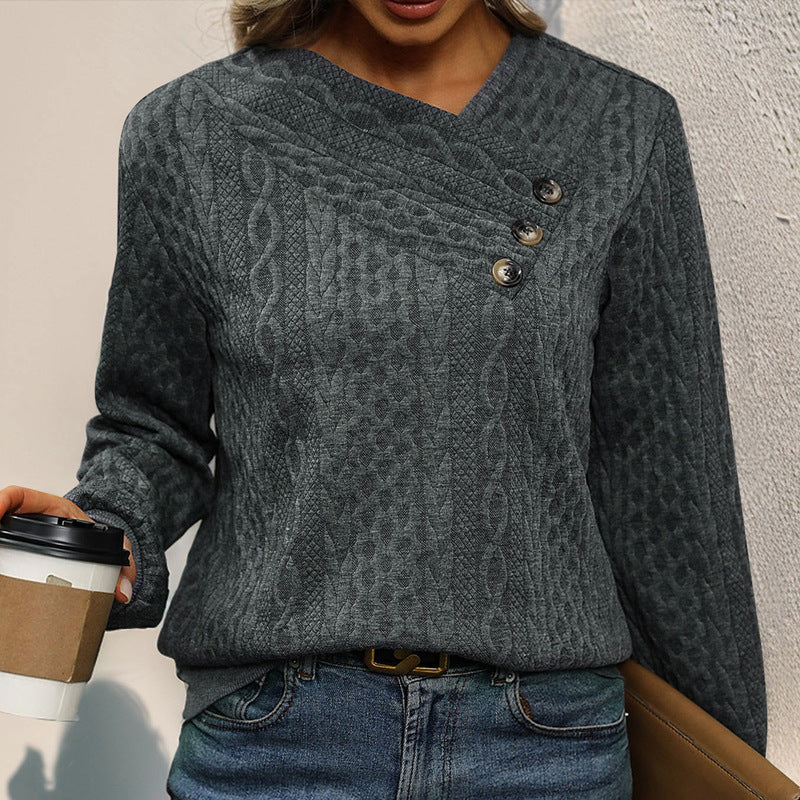Cable Knit Button-Up Sweater