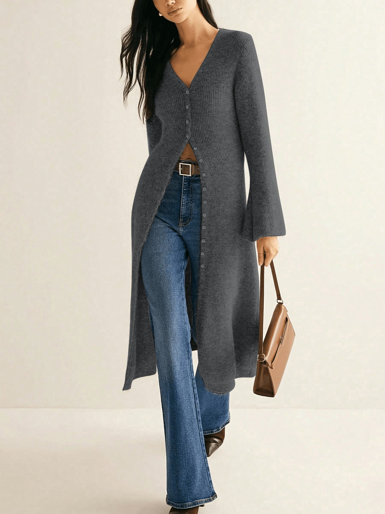 Vintage Longline Knit Cardigan