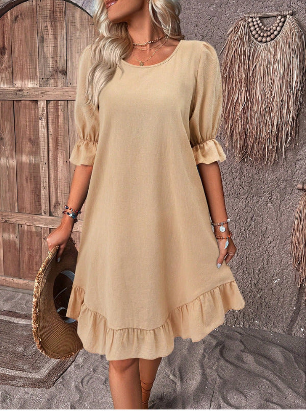 Vintage Cotton Linen Midi Dress
