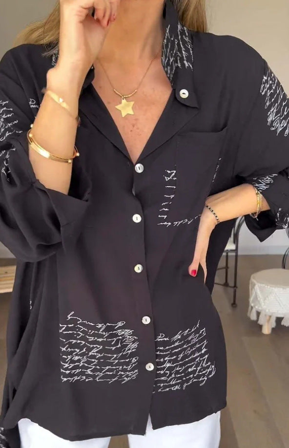 Printed High-Low Relaxed Fit Shirt