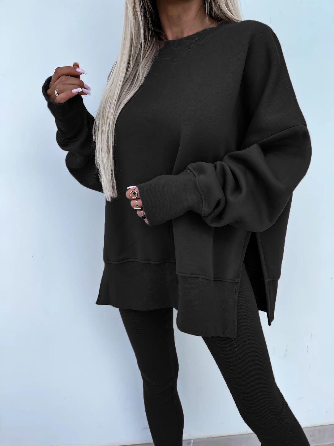 Women’s Oversized Sweatshirt and Leggings Set – Casual Tops for Women, Two-Piece Lounge Outfit