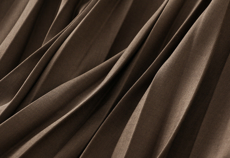 Elastic High-Waist Pleated Skirt