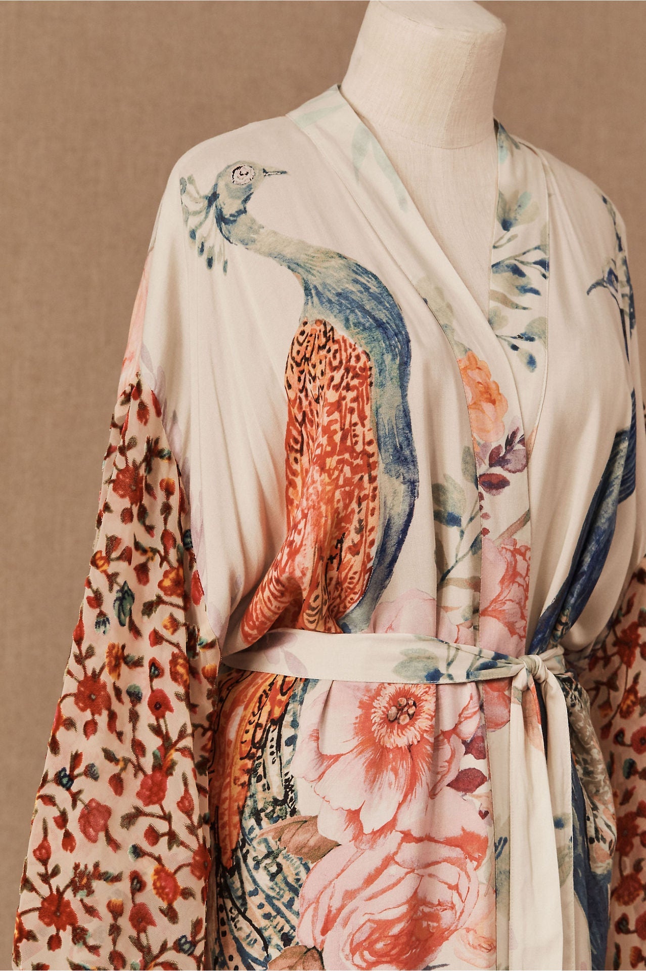 Peacock Print Lightweight Beach Cover-Up
