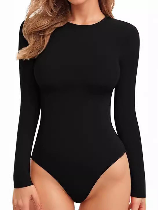 Long Sleeve Stretchy One Piece Bodysuit for Women