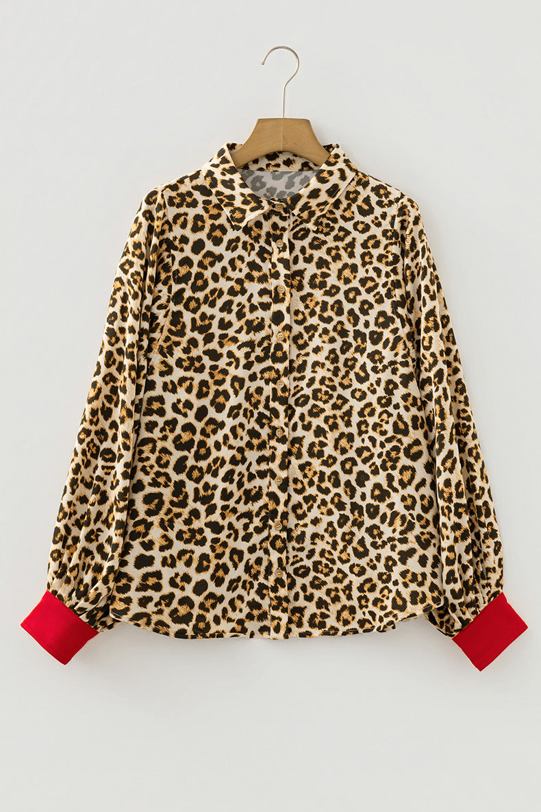 Women's Leopard Print Long Sleeve Shirt