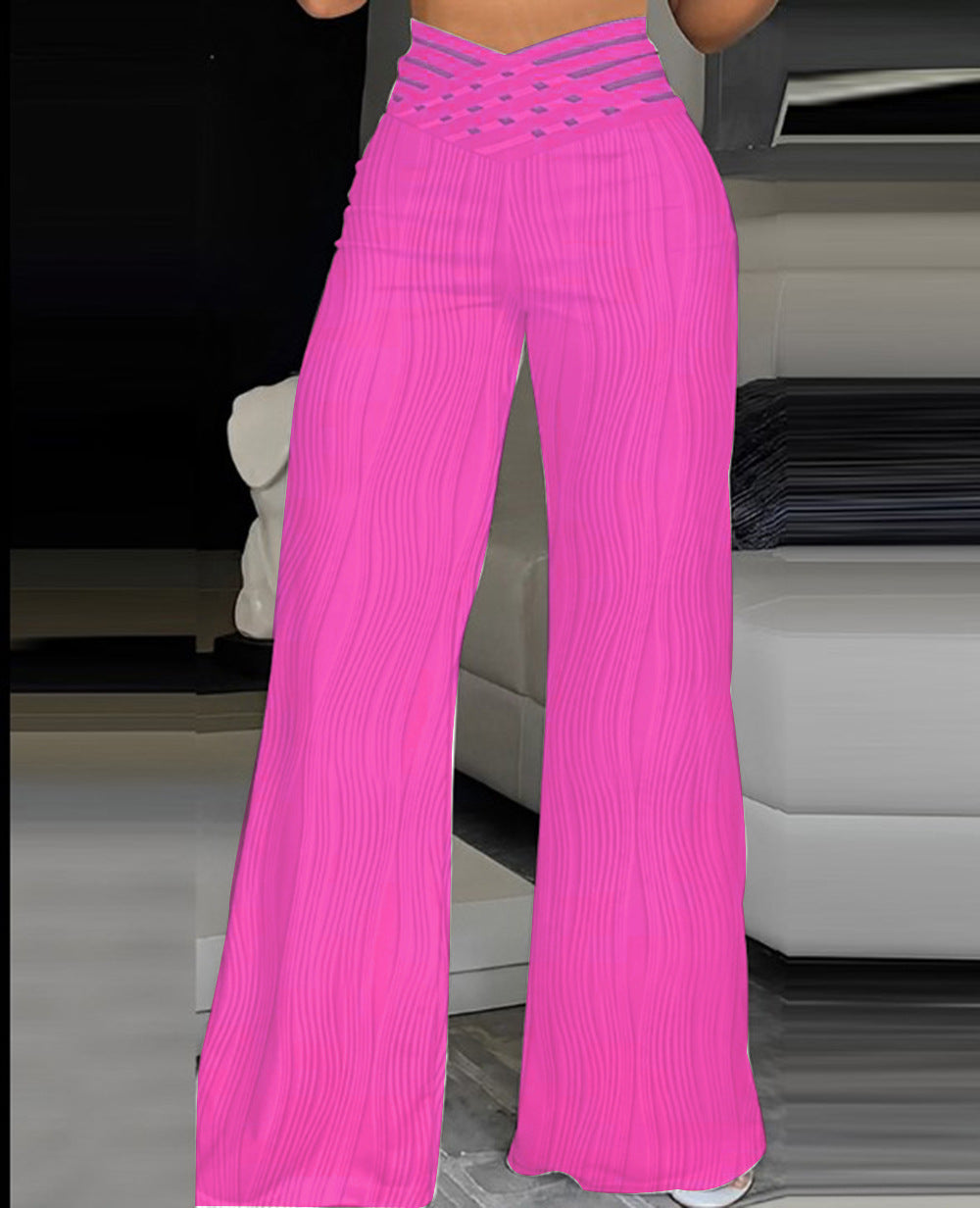 Jacquard Stretch Flared Pants