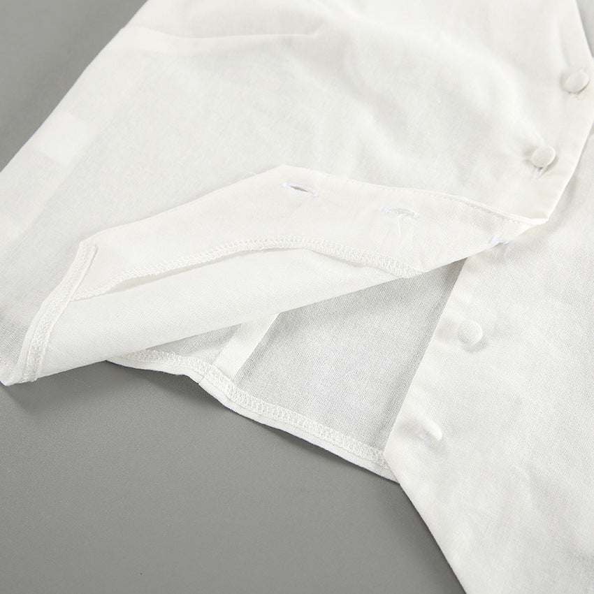 Linen Vest and Wide Leg Pants Two Piece Set