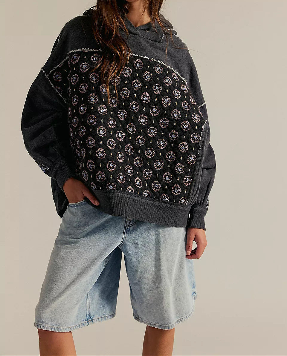 Women Embroidered Hooded Sweatshirt