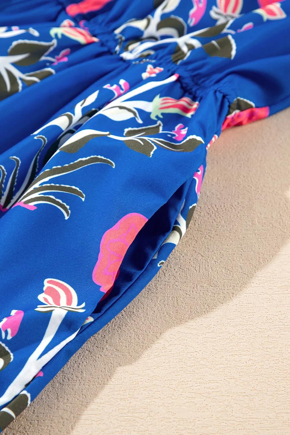 Floral V Neck Dress Women Casual Summer Dress