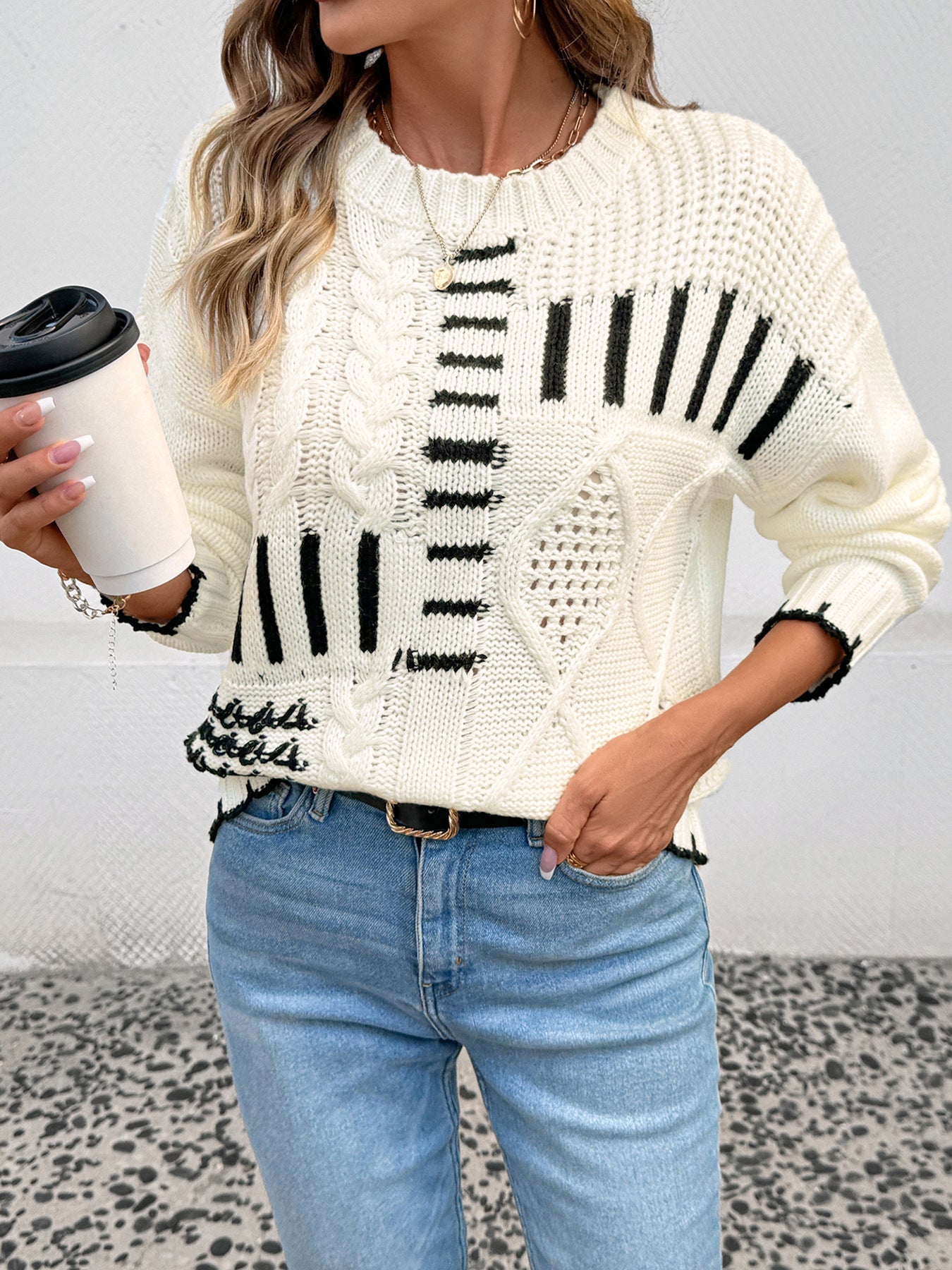 Women Striped Color Block Sweater