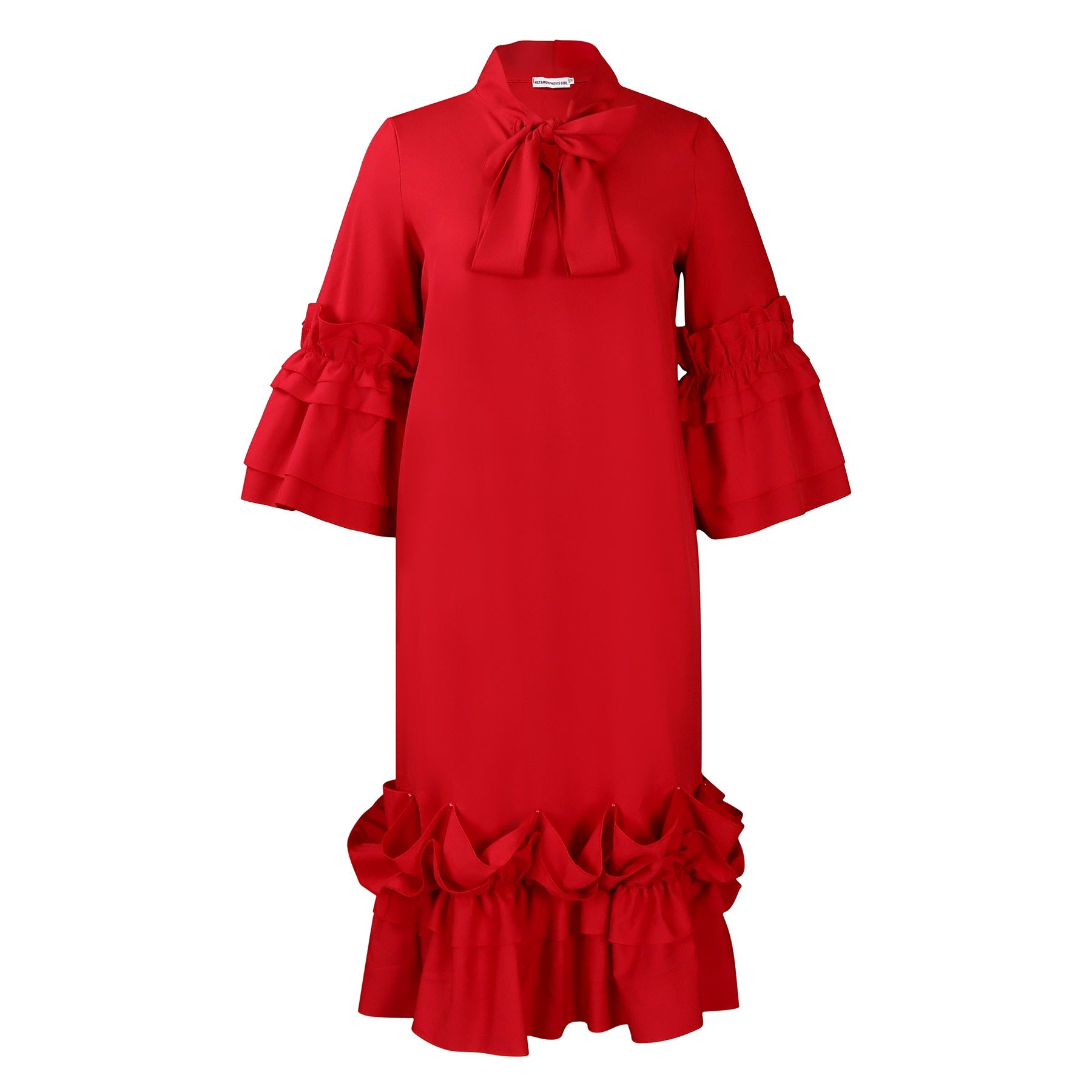 Ruffle Flare Sleeve Plus Size Dress