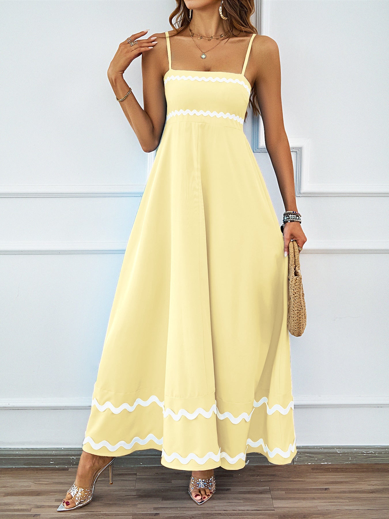 Elegant Lace Patchwork Strapless Maxi Dress Women