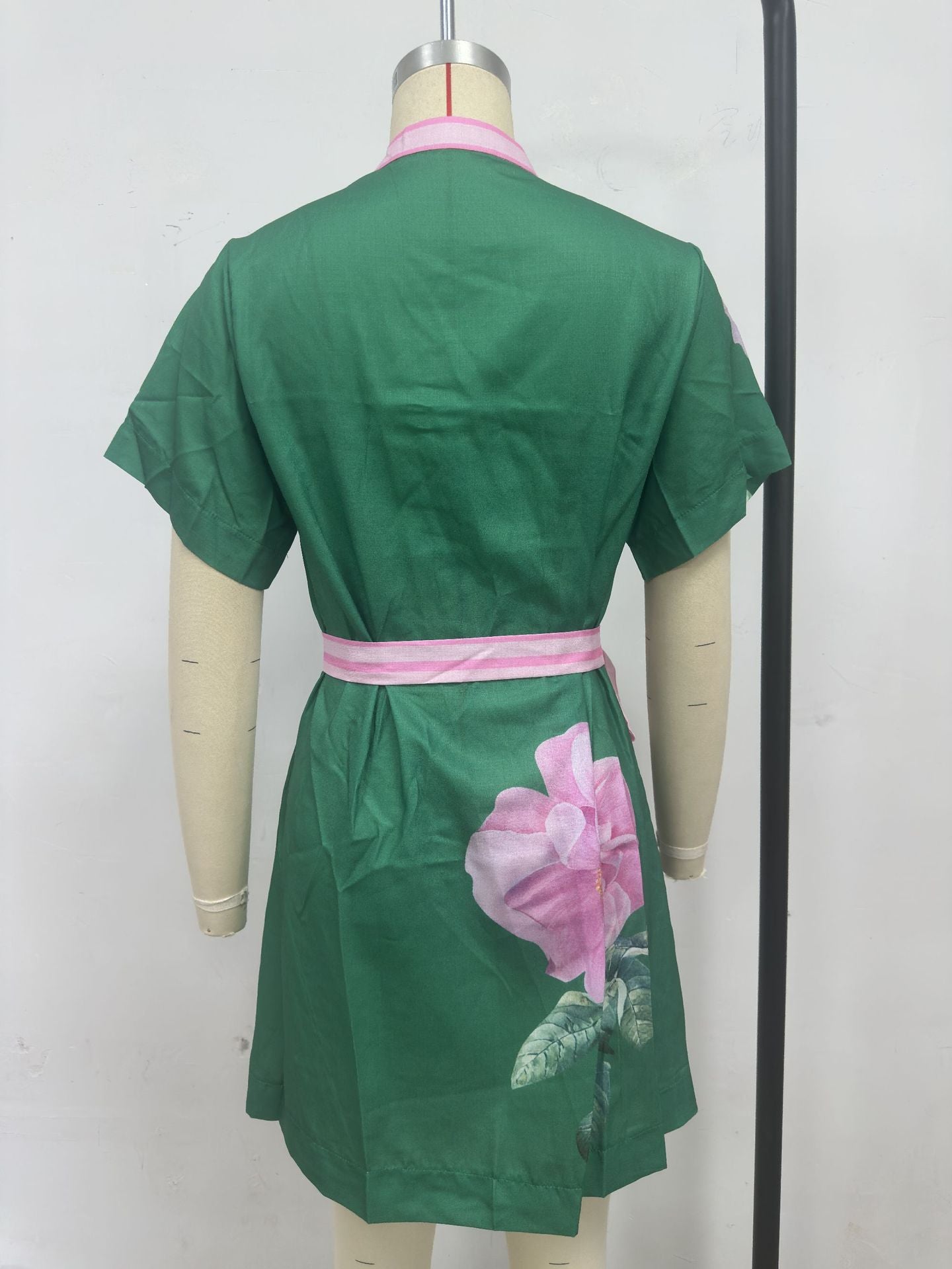 Printed Tie Waist Casual Dress