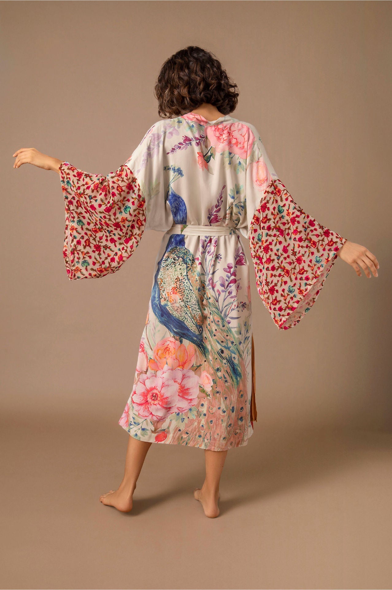 Peacock Print Lightweight Beach Cover-Up