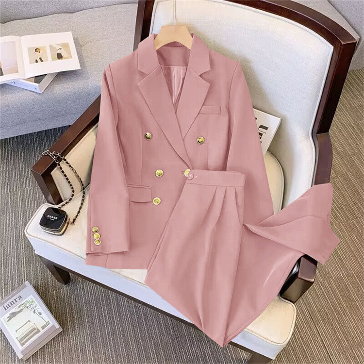 Women’s Relaxed Fit Blazer and Pants Two-Piece Set