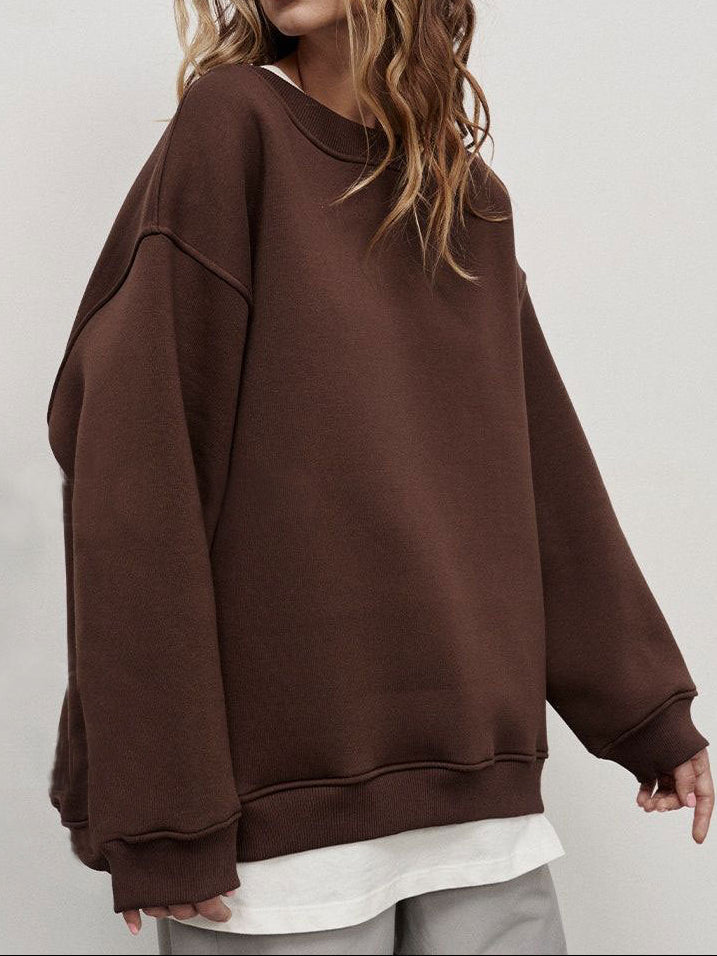 Relaxed Fit Fleece Pullover Sweatshirt