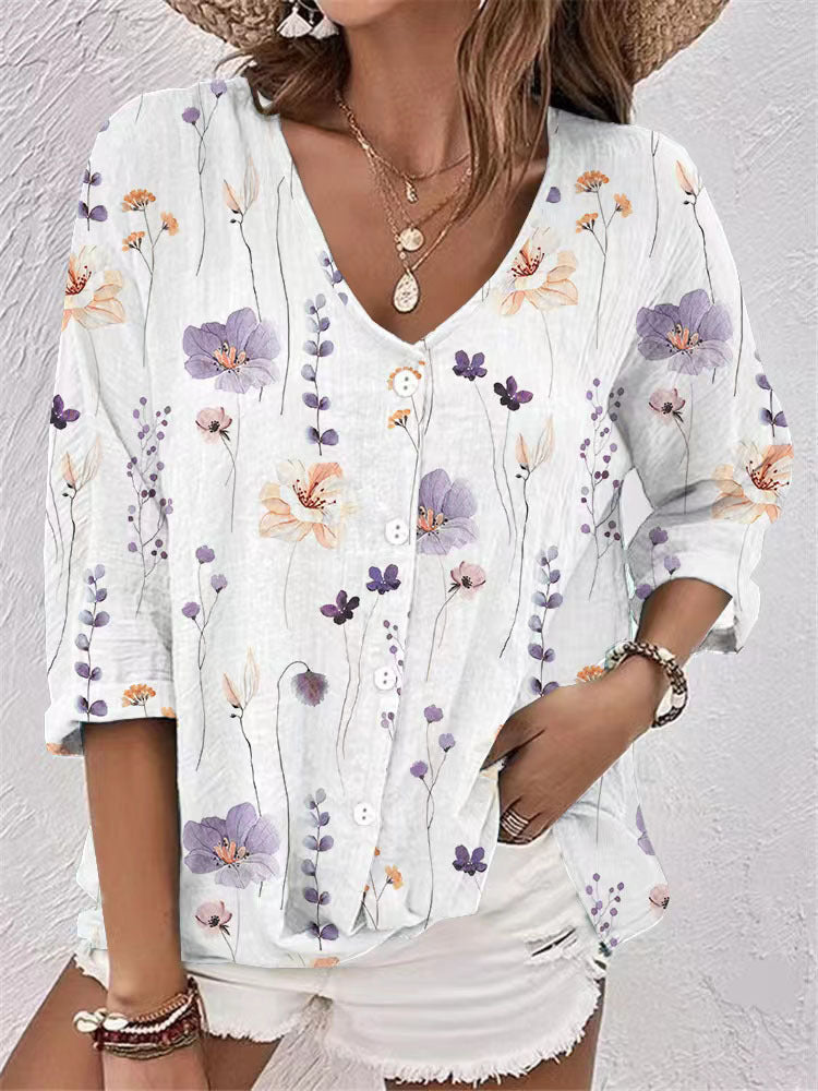 V-Neck Button Front Chiffon Cardigan