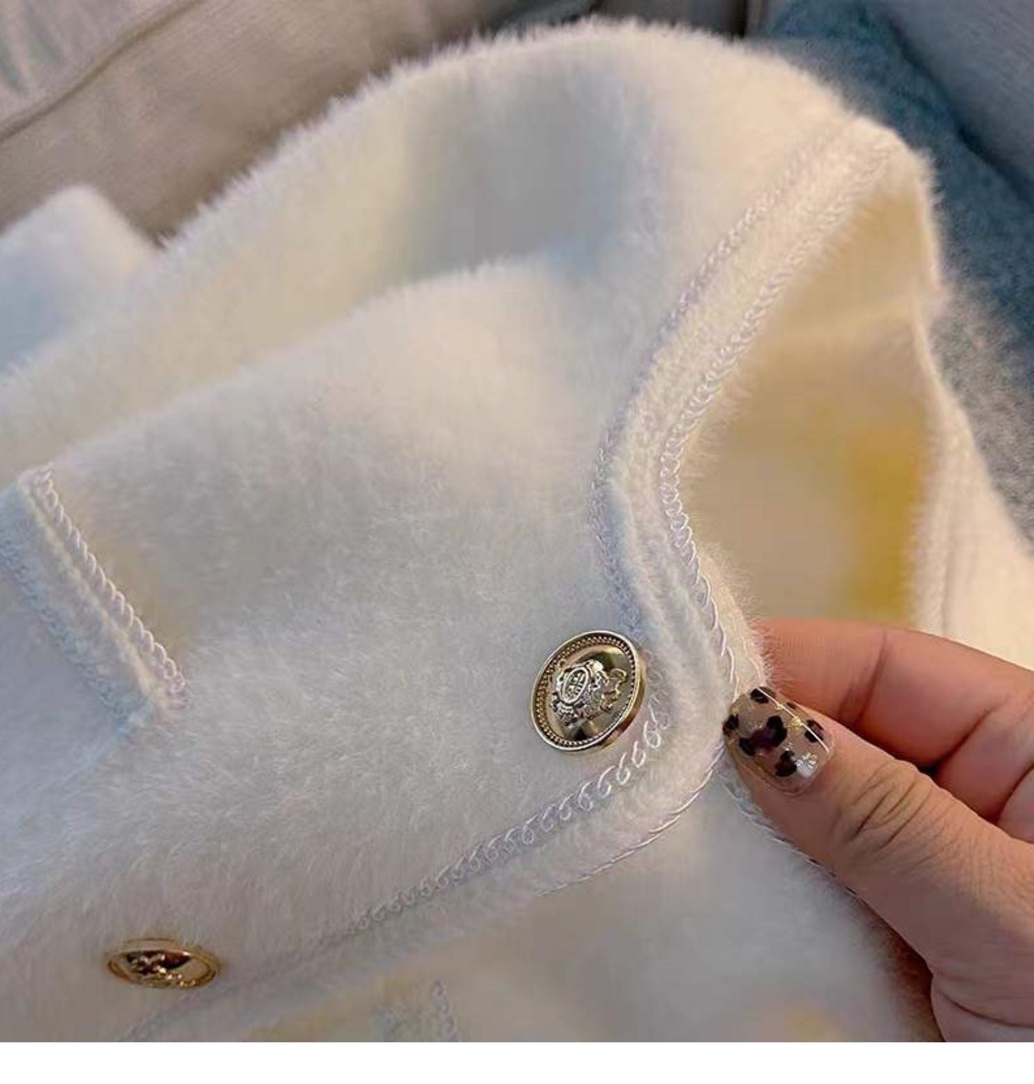 Elegant Faux Mink Knit Cardigan